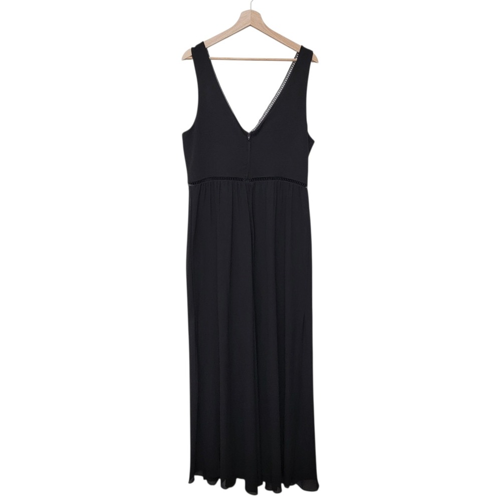 Boho Whimsigoth Maxi Dress Romantic Black Floral Embroidered Sleeveless Resort - Picture 3 of 10